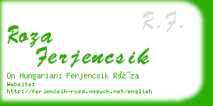 roza ferjencsik business card